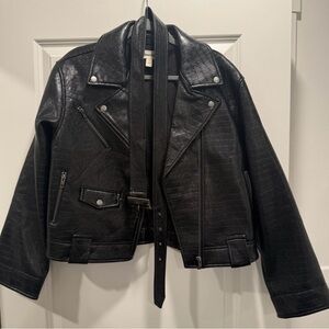 Nordstrom open edit leather jacket, size m